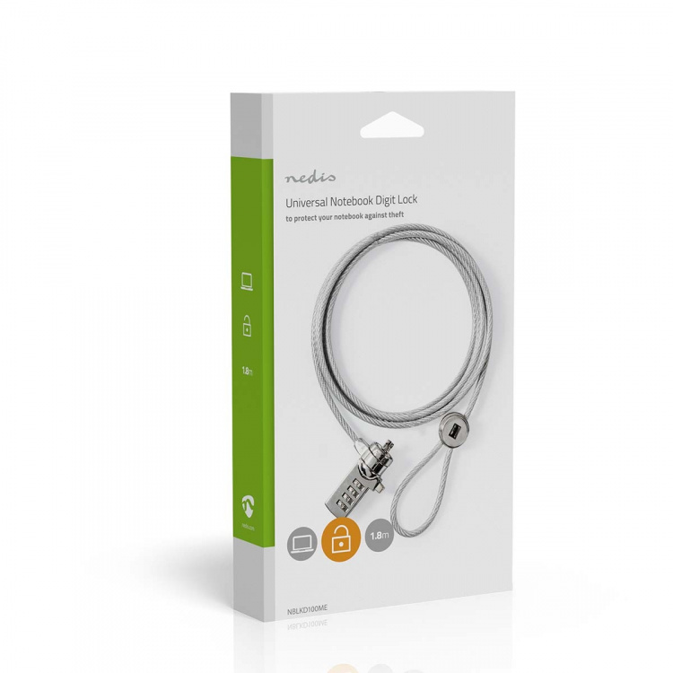 Nedis Notebook Lås | Låstyp: Siffra | 1.80 m | Zinc Alloy Nedis Notebook Lås | Låstyp: Siffra | 1.80 m | Zinc Alloy