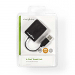 Nedis USB-hubb | USB A-Hane | 4x USB A Female | 4-Port port(s) | USB 2.0 | USB ström