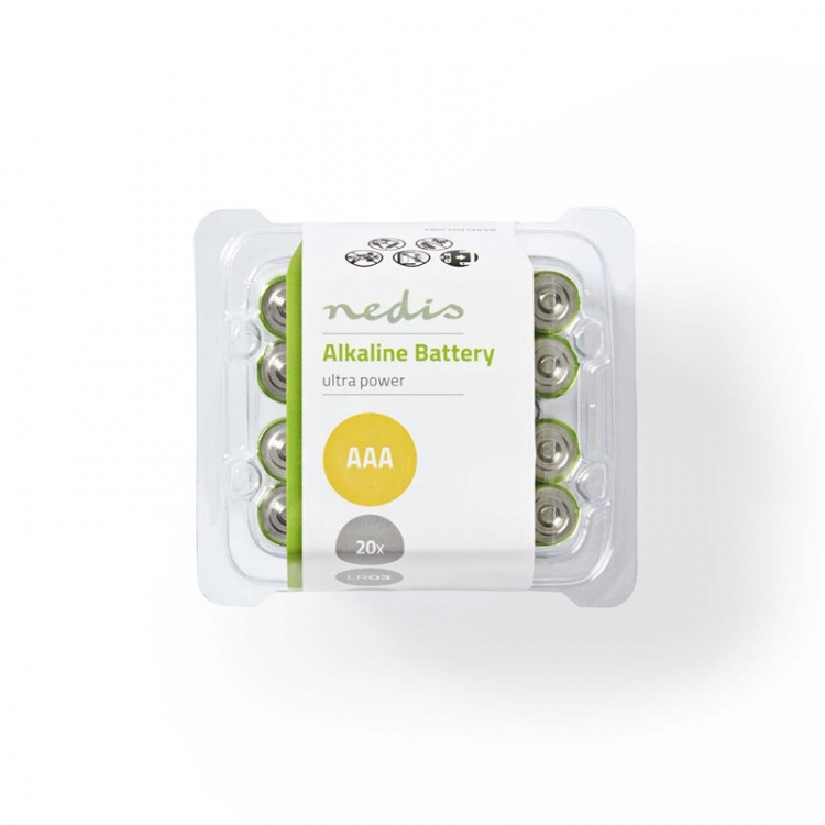 Nedis Alkaline Batteri AAA | 1.5 V DC | 20-Pack Nedis Alkaline Batteri AAA | 1.5 V DC | 20-Pack