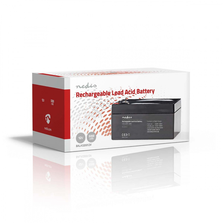 Nedis Uppladdningsbart blybatteri | Bly-syra | Uppladdningsbara | 12 V | 3200 mAh