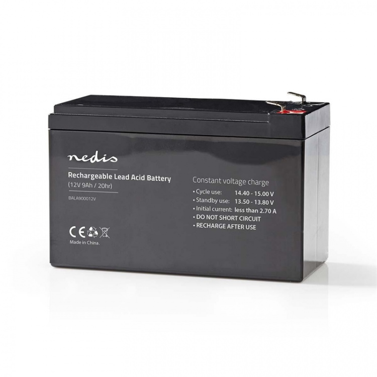Nedis Uppladdningsbart blybatteri | Bly-syra | Uppladdningsbara | 12 V | 9000 mAh Nedis Uppladdningsbart blybatteri | Bly-syra | Uppladdningsbara | 12 V | 9000 mAh