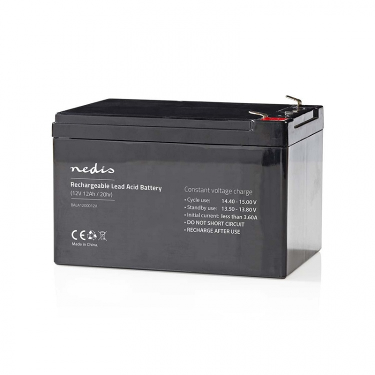 Nedis Uppladdningsbart blybatteri | Bly-syra | Uppladdningsbara | 12 V | 12000 mAh Nedis Uppladdningsbart blybatteri | Bly-syra | Uppladdningsbara | 12 V | 12000 mAh