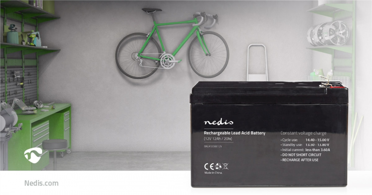 Nedis Uppladdningsbart blybatteri | Bly-syra | Uppladdningsbara | 12 V | 12000 mAh Nedis Uppladdningsbart blybatteri | Bly-syra | Uppladdningsbara | 12 V | 12000 mAh