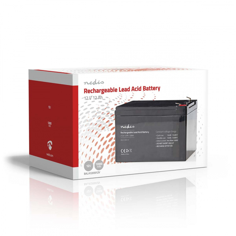 Nedis Uppladdningsbart blybatteri | Bly-syra | Uppladdningsbara | 12 V | 12000 mAh Nedis Uppladdningsbart blybatteri | Bly-syra | Uppladdningsbara | 12 V | 12000 mAh