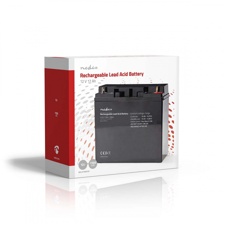 Nedis Uppladdningsbart blybatteri | Bly-syra | Uppladdningsbara | 12 V | 17000 mAh Nedis Uppladdningsbart blybatteri | Bly-syra | Uppladdningsbara | 12 V | 17000 mAh