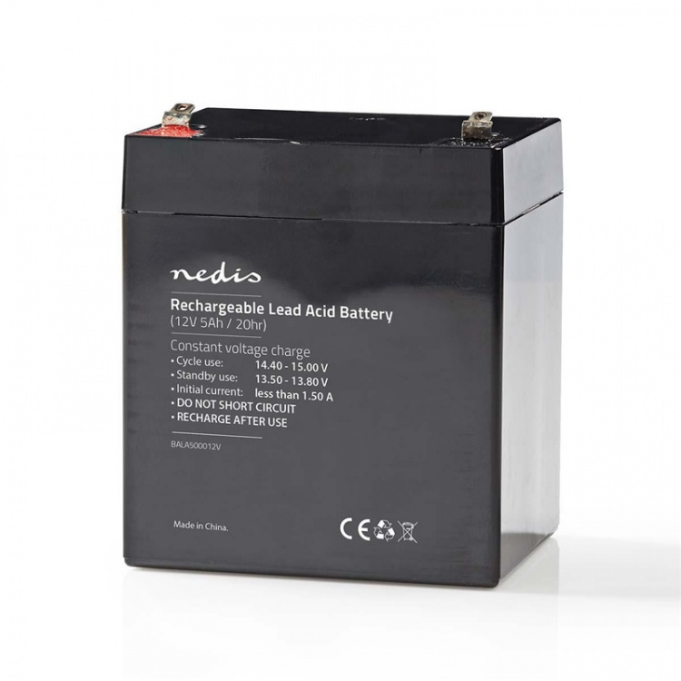 Nedis Uppladdningsbart blybatteri | Bly-syra | Uppladdningsbara | 12 V | 5000 mAh Nedis Uppladdningsbart blybatteri | Bly-syra | Uppladdningsbara | 12 V | 5000 mAh