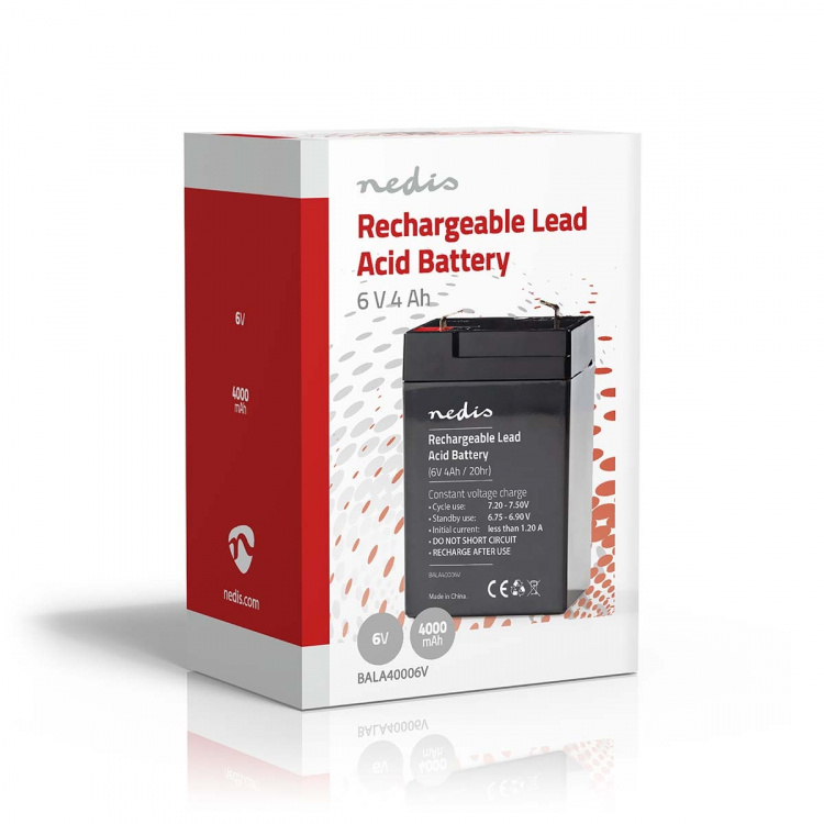 Nedis Uppladdningsbart blybatteri | Bly-syra | Uppladdningsbara | 6 V | 4000 mAh