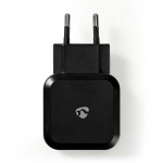Nedis Väggladdare | 24 W | Snabbladdnings funktion | 2x 2.4 A A | Antal utgångar: 2 | 2x USB-A | Utan kabel | Single Voltage Output | Svart