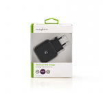 Nedis Väggladdare | 24 W | Snabbladdnings funktion | 2x 2.4 A A | Antal utgångar: 2 | 2x USB-A | Utan kabel | Single Voltage Output | Svart
