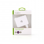 Nedis Väggladdare | 24 W | Snabbladdnings funktion | 4x 2.4 A | Antal utgångar: 4 | 4x USB-A | Utan kabel | Single Voltage Output | Vit
