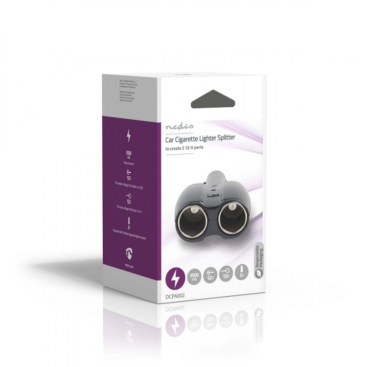 Nedis Universal DC Power Adapter | Biladapter | 120 W | Inspänning: 12 V DC | 12 V DC | Maximal utgångsström per port: 10 A | Svart