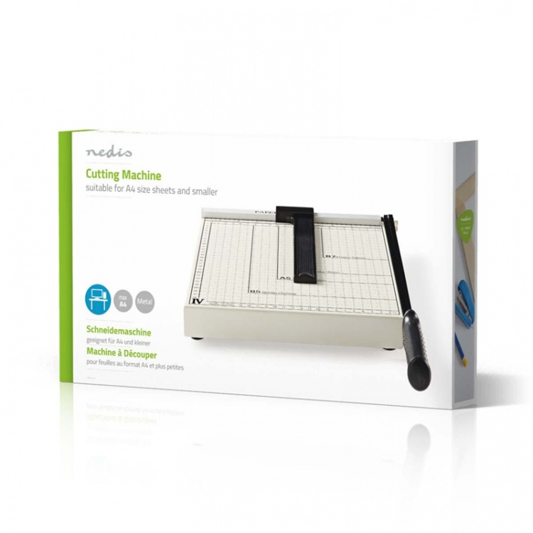 Nedis Dokumentförstörare | Max. skärstorlek: 210 x 297 mm | Typ av kniv: Metall | Metall | Svart / Vit