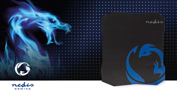 Nedis Gaming musmatta | Gummi / Mikrofiber | Svart