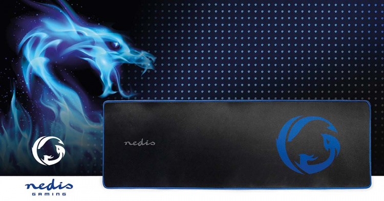 Nedis Gaming musmatta | Gummi / Mikrofiber | Svart