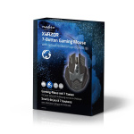 Nedis Gaming Mus | Trådbundet | 800 / 1200 / 1600 / 2400 dpi | Justerbar DPI | Antal knappar: 7 | Högerhänt | 1.50 m | LED