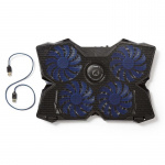 Kylare till bärbar speldator | 4 USB-drivna fläktar | 15-19 tum | USB, genomkopp