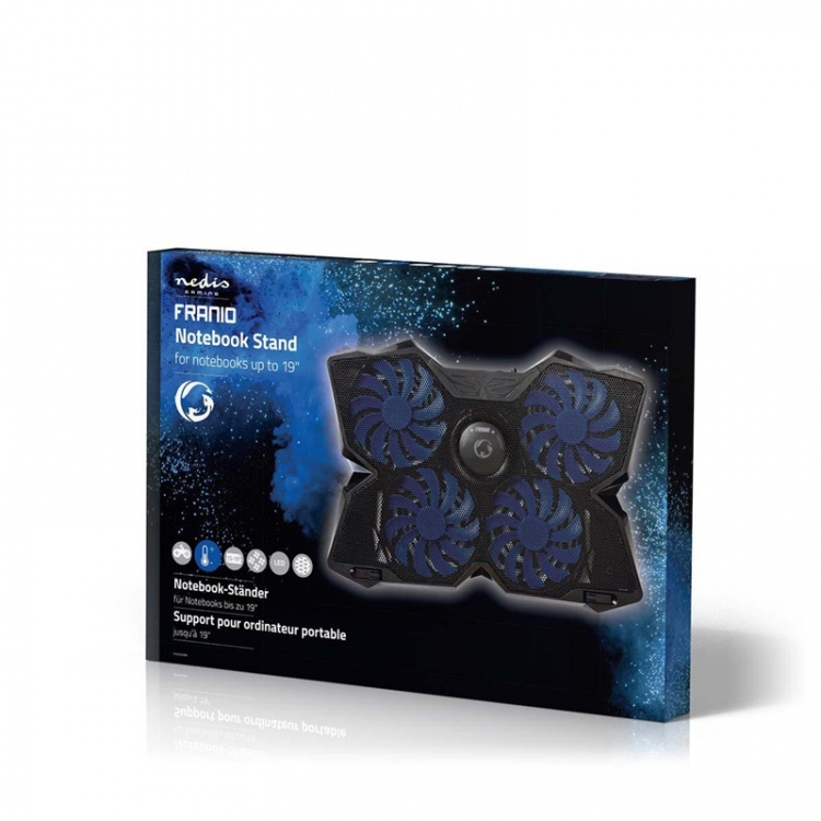 Kylare till bärbar speldator | 4 USB-drivna fläktar | 15-19 tum | USB, genomkopp