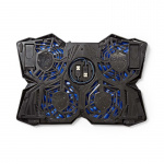 Kylare till bärbar speldator | 4 USB-drivna fläktar | 15-19 tum | USB, genomkopp