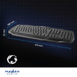 Nedis Trådat Gaming Tagentbord | USB 2.0 | Membrantangenter | LED | US International | US Layout | USB ström | Strömkabel längd: 1.50 m | Spel