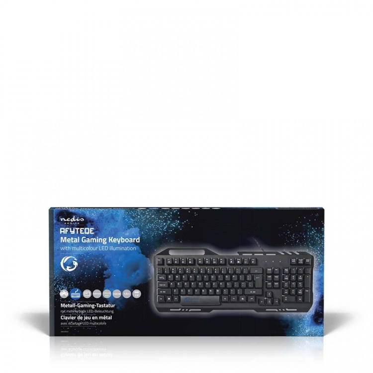 Nedis Trådat Gaming Tagentbord | USB 2.0 | Membrantangenter | LED | US International | US Layout | USB ström | Strömkabel längd: 1.50 m | Spel