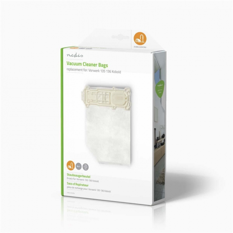Nedis Dammsugarpåse | 4 st. | Syntetisk | Säljs mest för: Vorwerk 135136 Kobold | Vit