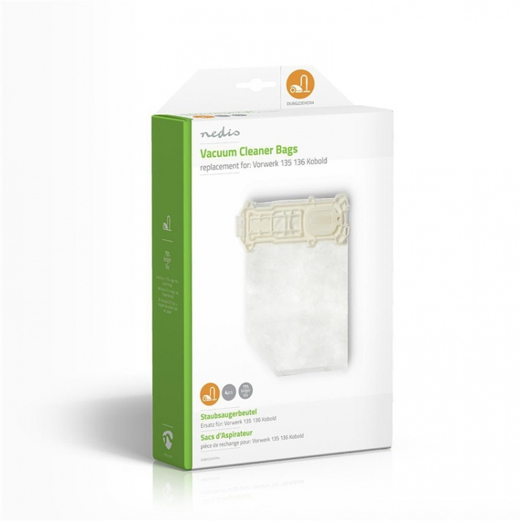 Nedis Dammsugarpåse | 4 st. | Syntetisk | Säljs mest för: Vorwerk 135136 Kobold | Vit