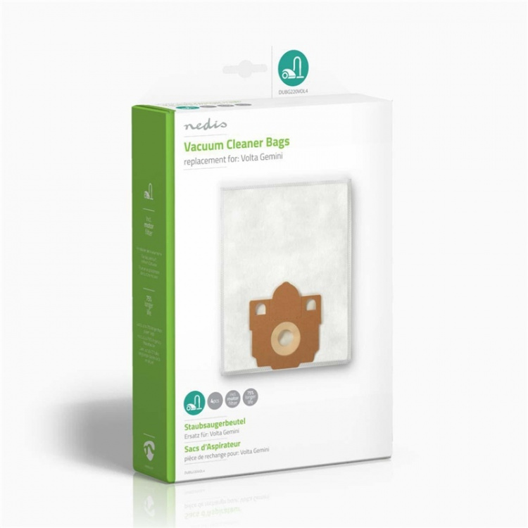 Nedis Dammsugarpåse | 4 st. | Syntetisk | Säljs mest för: Volta Gemini | Vit