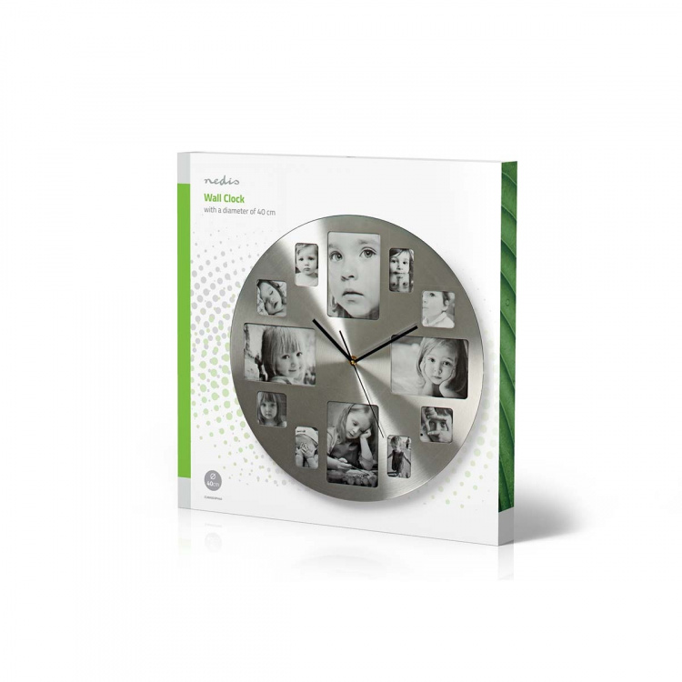 Nedis Väggklocka | Diameter: 400 mm | Metall | Silver