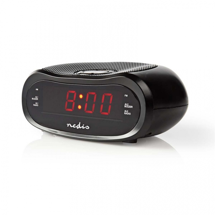Nedis Digital klockradio | LED | AM / FM | Snooze-funktion | Sov timer | Antal alarm: 2 | Svart Nedis Digital klockradio | LED | AM / FM | Snooze-funktion | Sov timer | Antal alarm: 2 | Svart