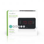Nedis Digital klockradio | LED | 1x 3.5 mm Audio Input | Tidsprojektion | AM / FM | Snooze-funktion | Sov timer | Antal alarm: 2 | Svart