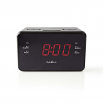 Nedis Digital klockradio | LED | 1x 3.5 mm Audio Input | Tidsprojektion | AM / FM | Snooze-funktion | Sov timer | Antal alarm: 2 | Svart