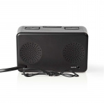 Nedis Digital klockradio | LED | 1x 3.5 mm Audio Input | Tidsprojektion | AM / FM | Snooze-funktion | Sov timer | Antal alarm: 2 | Svart