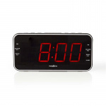 Nedis Digital klockradio | LED | 1x 3.5 mm Audio Input | Tidsprojektion | AM / FM | Snooze-funktion | Sov timer | Antal alarm: 2 | Svart