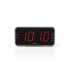 Nedis Digital klockradio | LED | 1x 3.5 mm Audio Input | Tidsprojektion | AM / FM | Snooze-funktion | Sov timer | Antal alarm: 2 | Svart