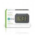 Nedis Digital skrivbords alarmklocka | Bakgrundsbelysning LCD | 3.5 cm | Bakgrundsbelysning | Snooze-funktion | Nej | Grå / Vit