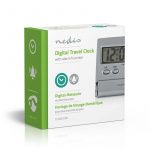 Nedis Digital skrivbords alarmklocka | LCD-skärm bakgrundsbelysning | 1.7 cm | Bakgrundsbelysning | Vikbar | Används för: Resa | Snooze-funktion | Ja | Silver