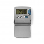 Nedis Digital skrivbords alarmklocka | LCD-skärm bakgrundsbelysning | 1.7 cm | Bakgrundsbelysning | Vikbar | Används för: Resa | Snooze-funktion | Ja | Silver