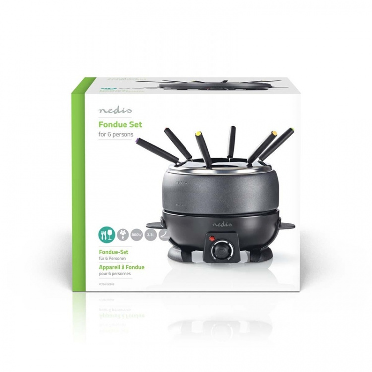Nedis Fondue set | 6 Personer | 2.3 l | Justerbar temperaturkontroll | 800 W | Touch Handtag | Anti-halk botten | Överhettningsskydd Nedis Fondue set | 6 Personer | 2.3 l | Justerbar temperaturkontroll | 800 W | Touch Handtag | Anti-halk botten | Överhettningsskydd