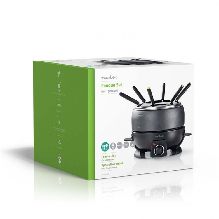 Nedis Fondue set | 6 Personer | 2.3 l | Justerbar temperaturkontroll | 800 W | Touch Handtag | Anti-halk botten | Överhettningsskydd Nedis Fondue set | 6 Personer | 2.3 l | Justerbar temperaturkontroll | 800 W | Touch Handtag | Anti-halk botten | Överhettningsskydd
