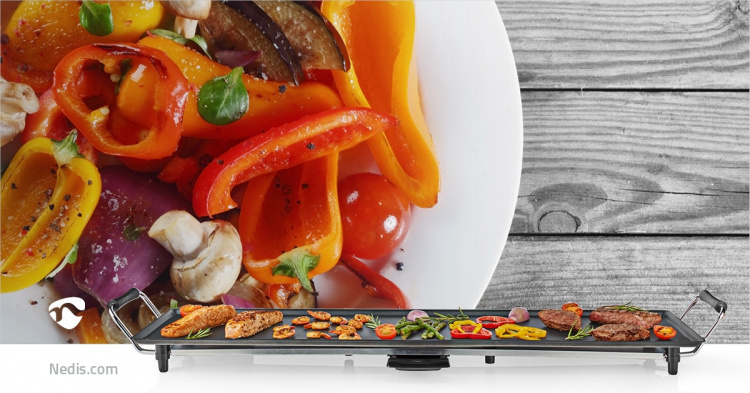 Nedis Teppanyaki Bordsgrill | Bakytan (l x b): 90 x 23 cm | 5 Värmeinställningar