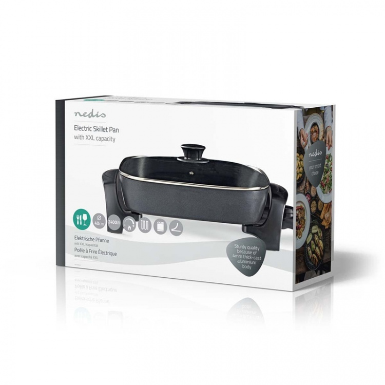 Nedis Elektrisk stekpanna | 40 cm | Tjockt, gjutet aluminiumhölje Nedis Elektrisk stekpanna | 40 cm | Tjockt, gjutet aluminiumhölje
