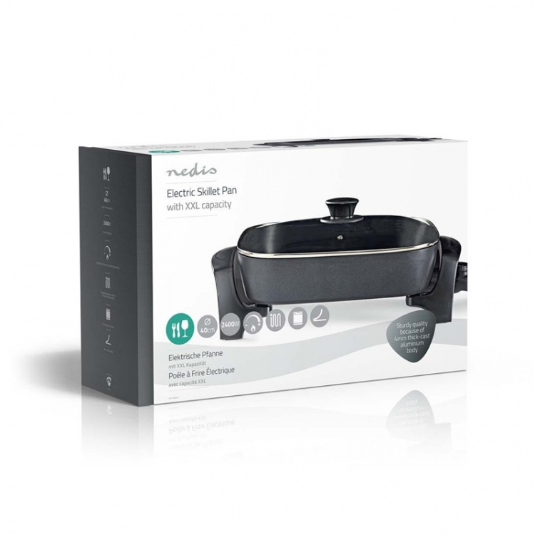 Nedis Elektrisk stekpanna | 40 cm | Tjockt, gjutet aluminiumhölje Nedis Elektrisk stekpanna | 40 cm | Tjockt, gjutet aluminiumhölje