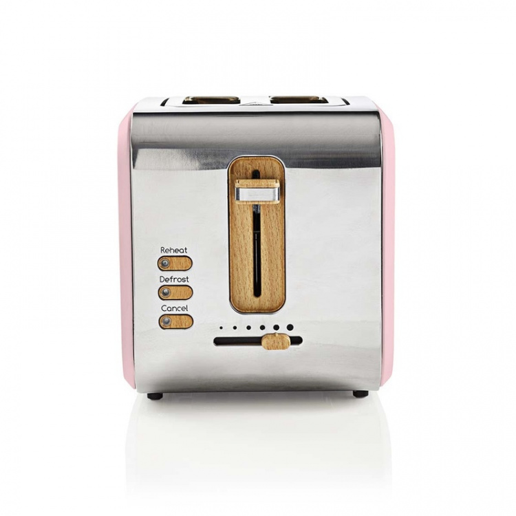 Nedis Brödrost med 2 breda uttag, 900W, Rosa, Soft-touch