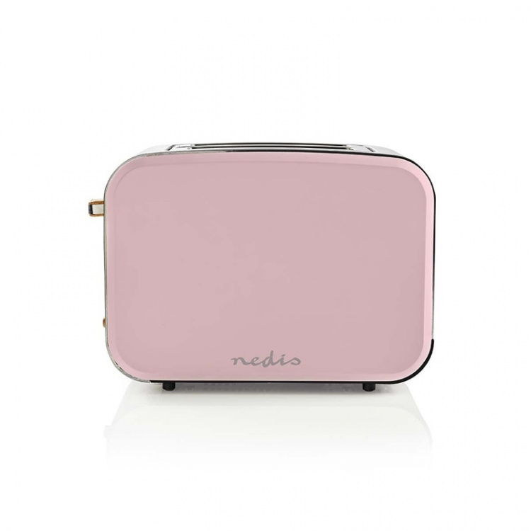 Nedis Brödrost med 2 breda uttag, 900W, Rosa, Soft-touch
