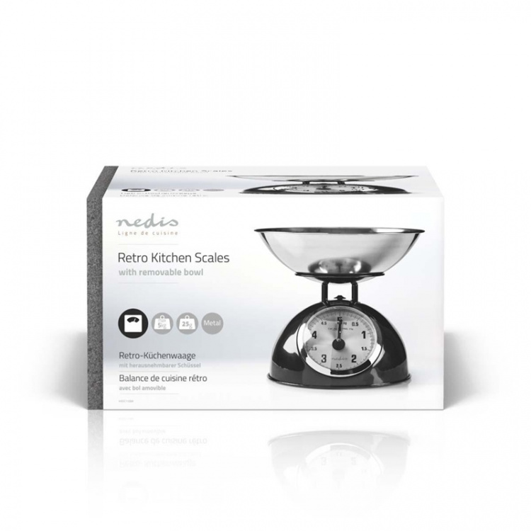 Nedis Köksvåg | Analog | Rostfritt stål | Avtagbar skål | Svart Nedis Köksvåg | Analog | Rostfritt stål | Avtagbar skål | Svart