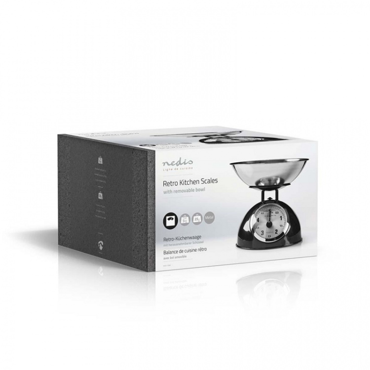 Nedis Köksvåg | Analog | Rostfritt stål | Avtagbar skål | Svart Nedis Köksvåg | Analog | Rostfritt stål | Avtagbar skål | Svart