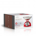 Nedis Köksvåg | Analog | Rostfritt stål | Avtagbar skål | Röd