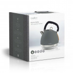 Nedis Vatten kokare | 1.8 l | Soft-Touch | Grå | Roterbar 360 grader | Dolt värmeelement | Strix® kontroll | Koka-tort funktion Nedis Vatten kokare | 1.8 l | Soft-Touch | Grå | Roterbar 360 grader | Dolt värmeelement | Strix® kontroll | Koka-tort funktion