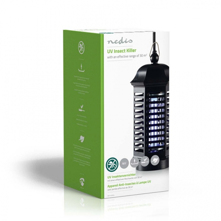 Nedis Mosquito Stop ljusfälla | 4 W | Lamptyp: F4T5/BL | Effektiv räckvidd: 30 m² | Svart