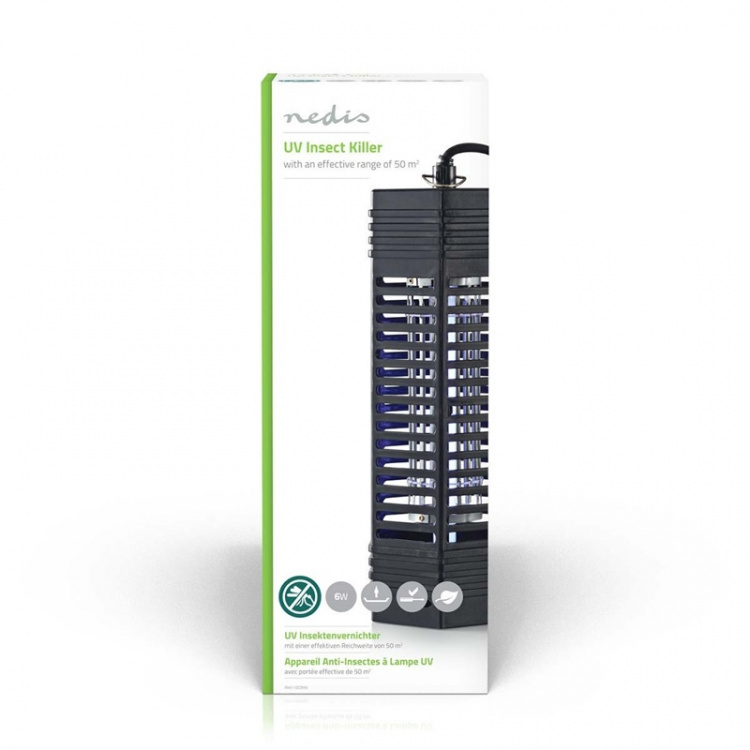 Nedis Mosquito Stop ljusfälla | 6 W | Lamptyp: F6T5/BL | Effektiv räckvidd: 50 m² | Svart Nedis Mosquito Stop ljusfälla | 6 W | Lamptyp: F6T5/BL | Effektiv räckvidd: 50 m² | Svart